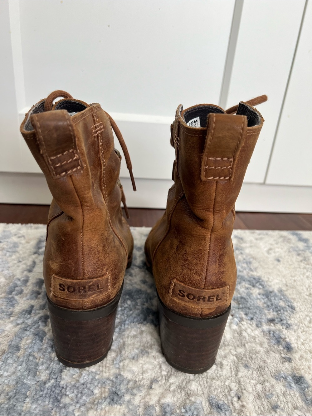 Sorel Women's Brown Leather Lace-Up Ankle Boots - Picture 4 of 4